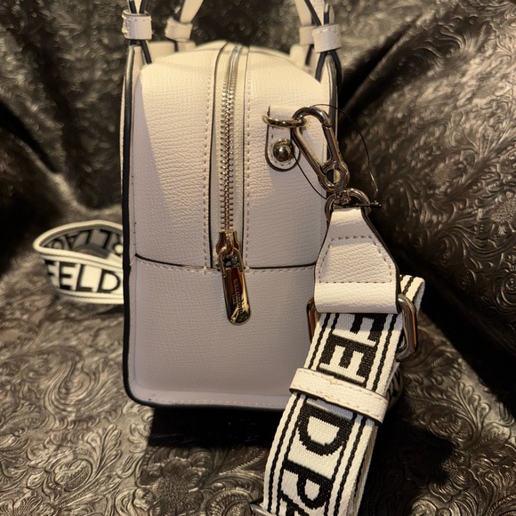 KARL LAGERFELD MAYBELLE BLACK WHITE SATCHEL TOTE CROSSBODY - Picture 5 of 11